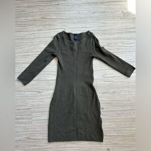 GAP Green Ribbed Sweater Dress